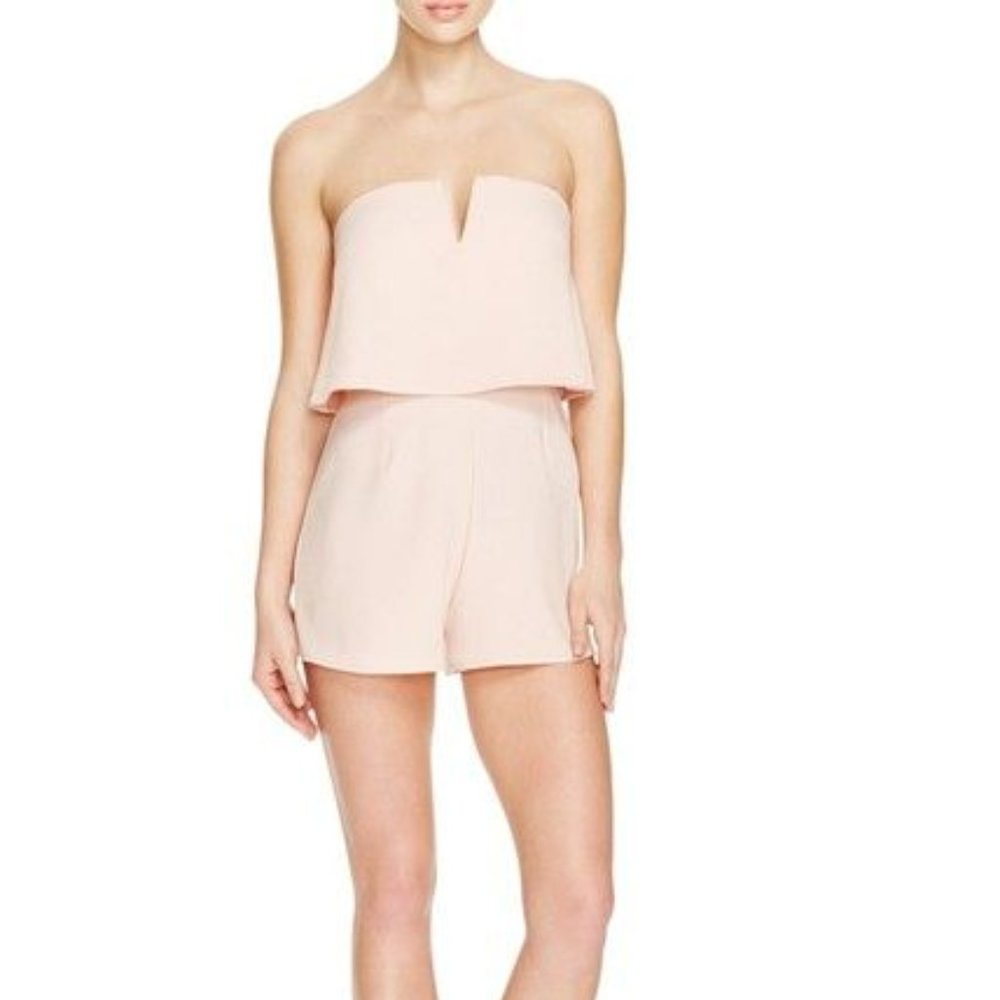 MYSTIC BLUSH STRAPLESS ROMPER | SMALL